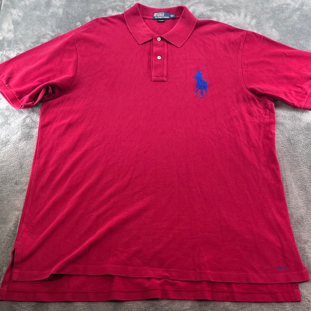 Polo Ralph Lauren Mens 2XLT Tall Big Pony Red Short Sleeve Pique Polo Shirt